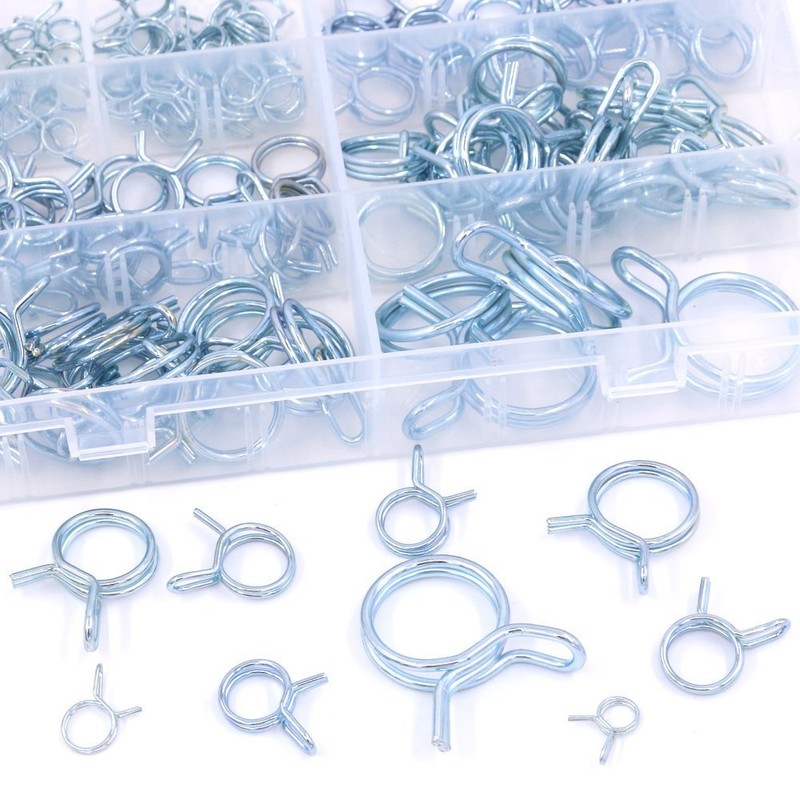 Hilitchi 135-Pcs Double Wire Fuel Line Hose Tube Spring Clips