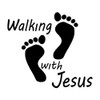 Walking with Jesus Footprints Vinyl Decal Sticker Christian God Church