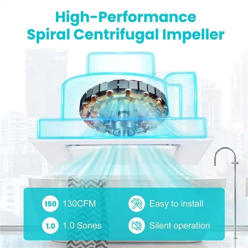 Orsong Bathroom Fan Ceiling Mount Exhaust Ventilation.100 CFM 1.0 Sones