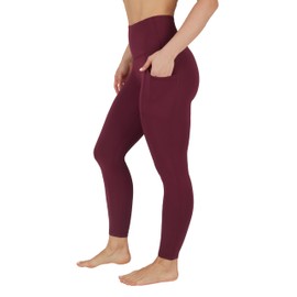 Yogalicious High Waist Ultra Soft Ankle Length Leggings with Pockets - Windsor Wine Nude Tech - Small