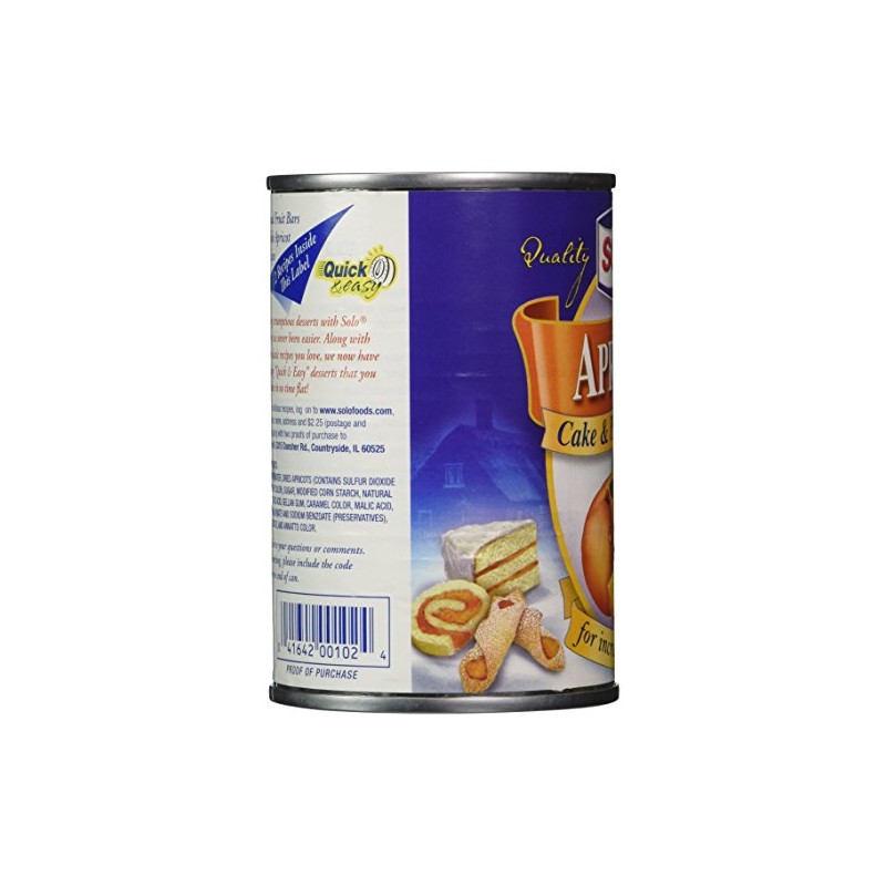 Solo Filling, Apricot, 12-Ounce Unit (Pack of 12)