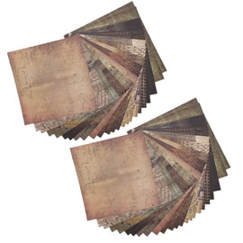 Atyhao Vintage Paper Squares, 48 Sheets Old Looking Background Papers for Scrapbook Album Greeting Cards Journal Invites Letters 5.9 x 5.9in