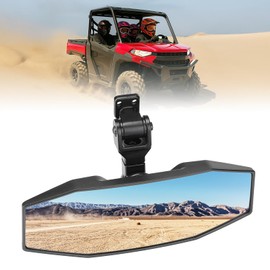 KEMIMOTO Upgrade Tool-free Adjustable Rear View Mirror Compatible with Polaris Ranger 1000 XP 900 500 570/Crew Wide-Angle Convex Anti-Vibration Rearview Mirror Accessories Replace #2879969