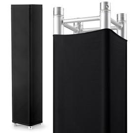 Hahafelt 4 Pcs Black Truss Cover Fits 8.2 ft x 12 in Box Truss Scrim Sock Elastic Fabric Seamless Integration Easy Installation Pull over Sleeves for Wedding, Performance, Concert Decorations