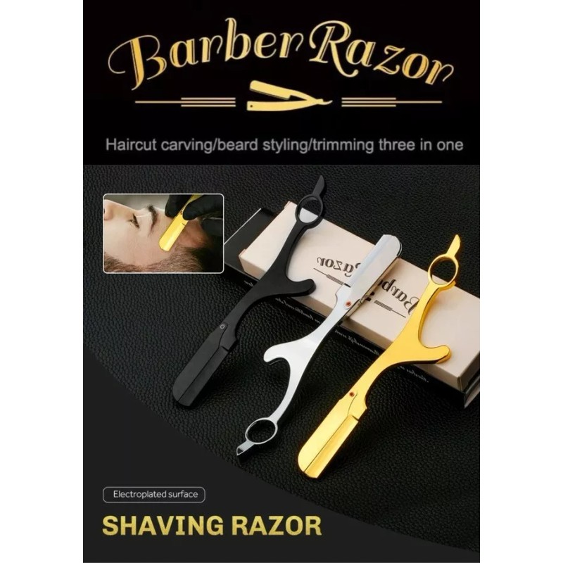 Giovanni Back Katana Straight Barber Razor - Silver