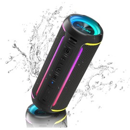 Ortizan Bluetooth Speaker, X30, Bluetooth 5.3, Waterproof Speaker, 40W, Portable Wireless Bluetooth Speaker, Loud Volume, RGB LED Light, PC, PC, TV, Phone, Car, Hands-Free Calling Function, TWS
