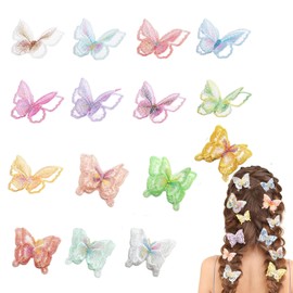 QIUMING Iron-On Butterfly Double Layer Lace Fabric Patches Butterflies 3D Butterfly Patches for Sew On Butterfly Sewing Patches for DIY Clothing Bag (Colour Mix)