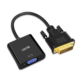 DVI to VGA Adapter, LSVTR Active DVI-D 24+1 to VGA Male to Female Converter Cable for DVI Device, Laptop, PC to VGA Displays, Monitors, Projectors