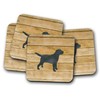 Silver Kangaroo Labrador Drinks Coasters - set of 4 drinks