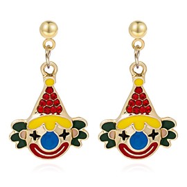 CWVHQ Clown Circus Clown Pendant Earrings Colorful Weird Stud Earrings for Women (style-2)