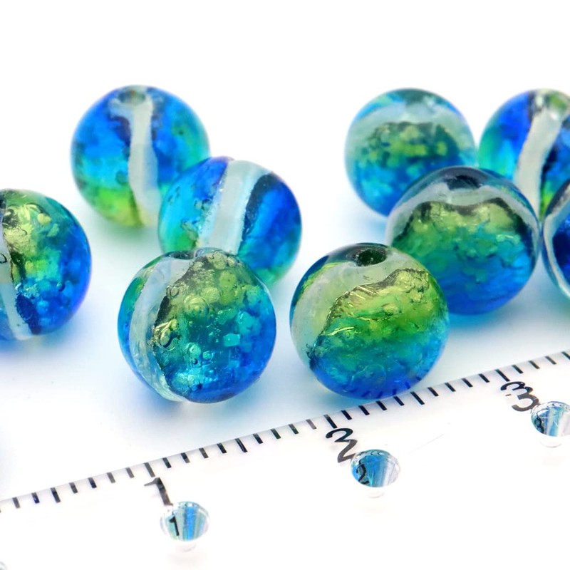 Keramarin Firefly Glass Beads, 0.3 inches (8 mm), Luminous, Noctilucent,