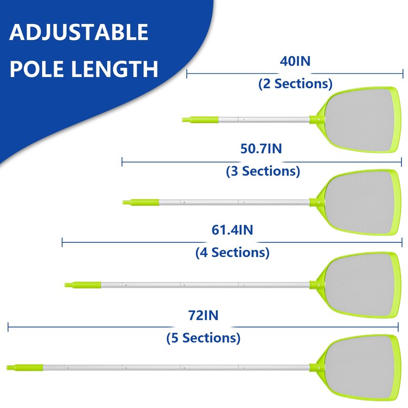 Sepetrel Pool Skimmer Net- Total Length 72 inches Ultral Fine