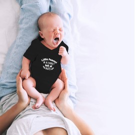 CBTwear Little Peanut - Divertido regalo para la nueva familia - overol de una pieza para bebé, Negro, Recién nacido