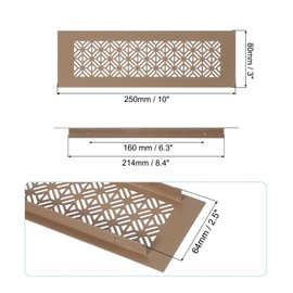 PATIKIL 10 x 3 Inch Door Air Vent Cover, Heavy Duty Aluminum Grille Ventilation Cover Louvered with Mounting Screws for Cabinet Wardrobe Door, Brown