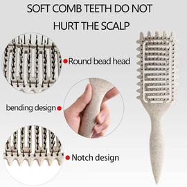 Yingbtr Cepillo para Definir Rizos, Cepillo para Cabello Rizado 2024, Cepillo de Pelo Ventilado para Desenredar, Dar Forma y Definir Rizos para Mujeres y Hombres Menos Tirando (Beige)