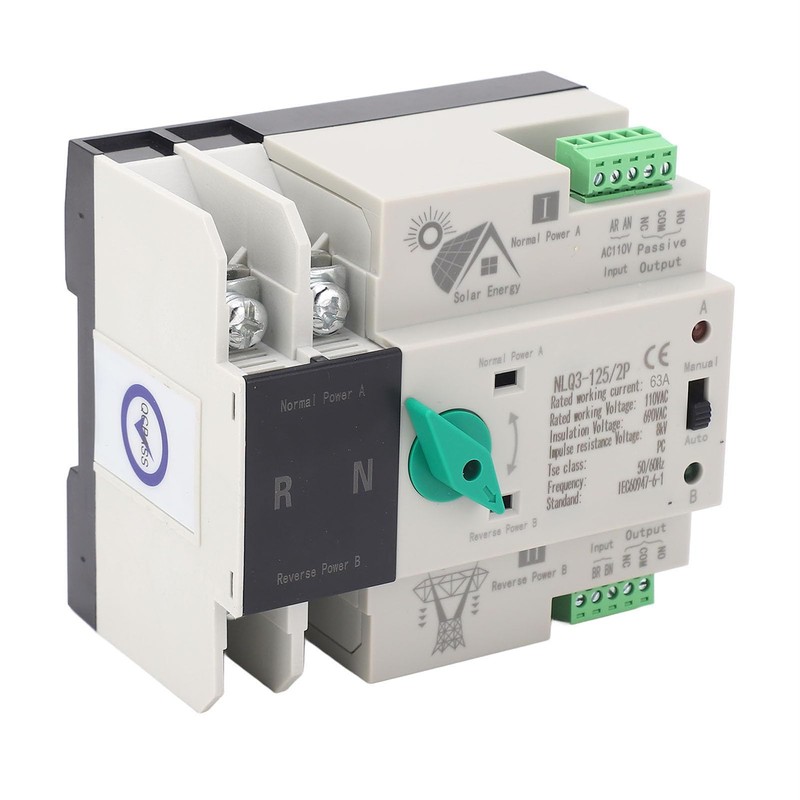 Power Automatic Transfer Switch 2P 110V 63A Mini ATS Generator