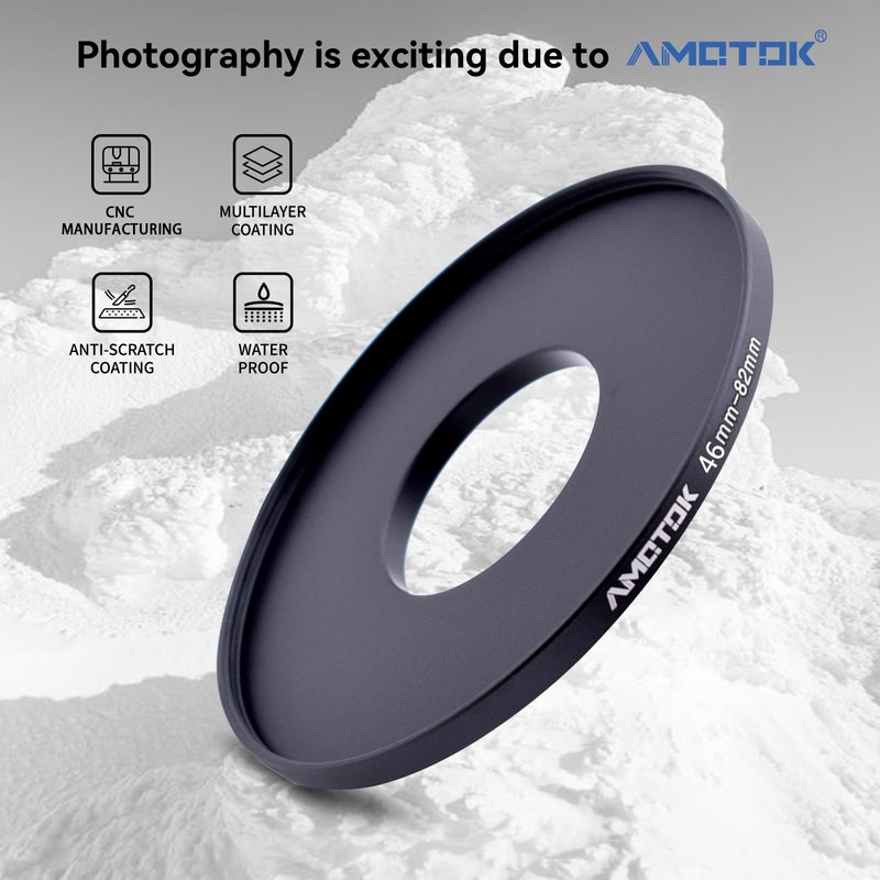 46 mm to 82 mm Lens Adapter Ring, Step Up