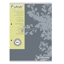 Clairefontaine Forever 17815C Kursusblock A4 2–Hole, Graph Paper, Pack of 5, 100 Sheets
