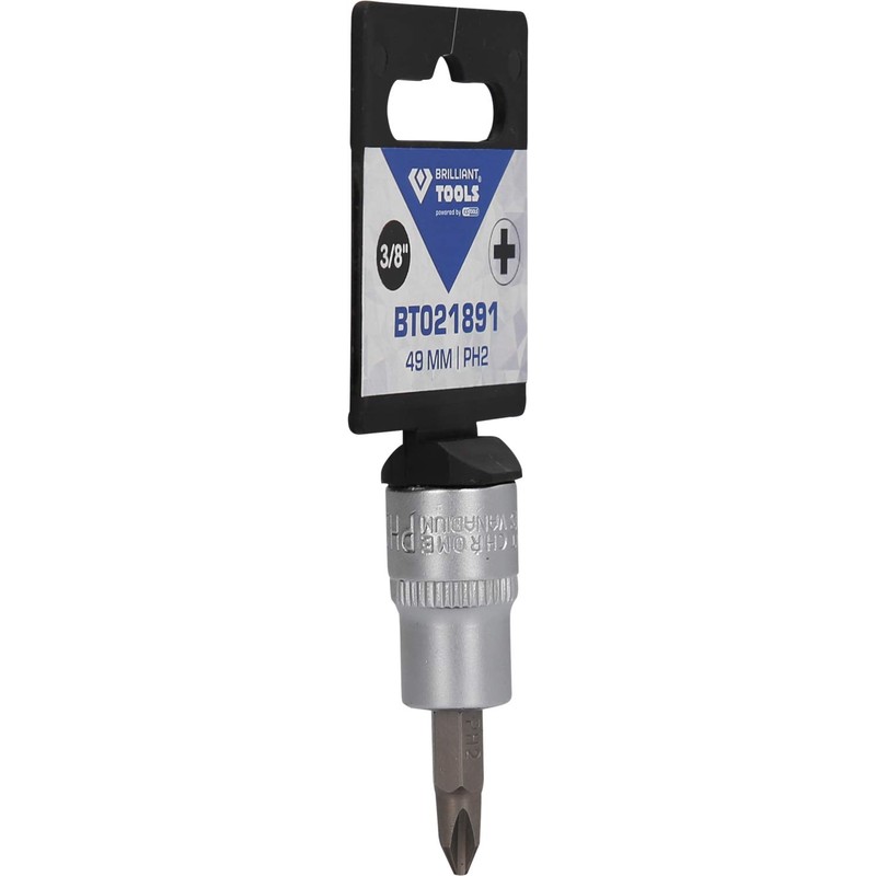 BRILLIANT TOOLS BT021891 3/8 Inch PH Phillips Bit Socket, PH2