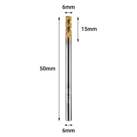 ACCUCUT A4KES 6mm Carbide Square End Mill- 4 Flute Milling Bit for Steel, Forge Steel, Hardened Steel, Copper, Alloys & Materials < HRC 50 - AlTiN Coating CNC Router Bit, 45 Degree Helix