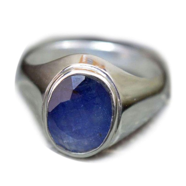 55Carat Natural Blue Sapphire Silver Ring for Men 4.5 Carat