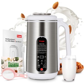 Cayga 40oz Nut Milk Maker Machine Stainless Steel Soy Milk Maker Homemade Almond, Oat, Juice, Coconut, Plant-Based and Non-Dairy Beverages with Self Clean, Boil Water, Delay Start, Keep Warm