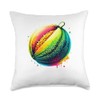 Colorful Splash Art Honeydew Melon Throw Pillow