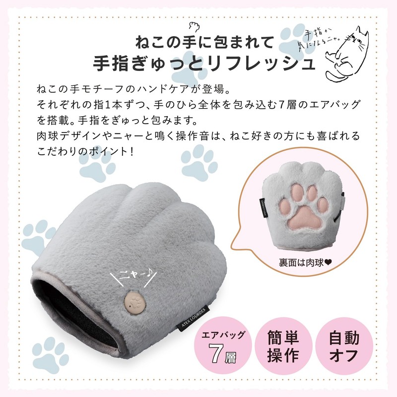 アテックス ATEX ルルド ハンドぎゅっと AX-HX144gr グレー 手 指