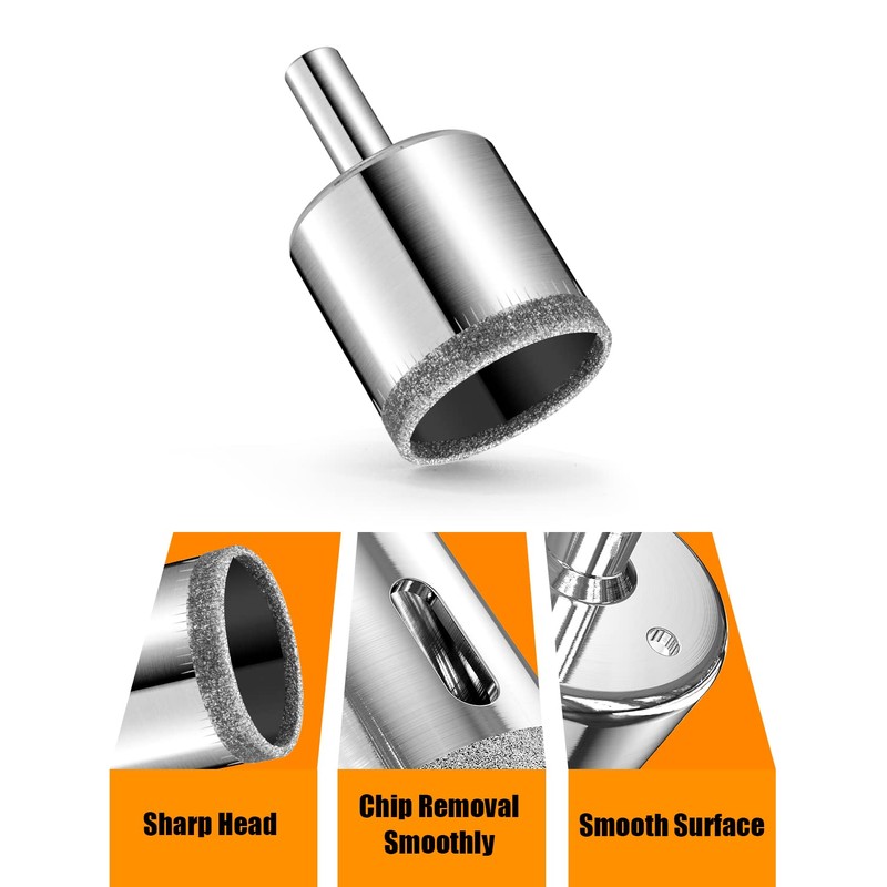 Diamond Drill Bits Set, 10 PCS Diamond Hole Saw Set,