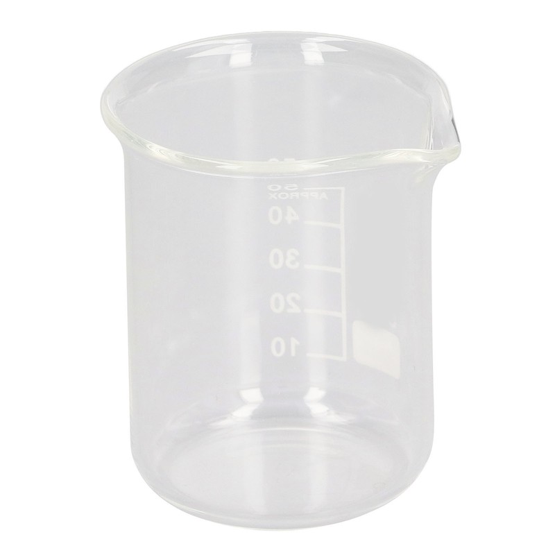 10 Pcs Laboratory Glass Beaker 50ml Thick Experimental Graduated Cylinder