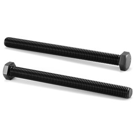 1/4-20 x 6 Hex Head Screw Bolt, 10Pcs 18-8 (304) Stainless Steel, Fully Threaded,Black Oxide by SG TZH