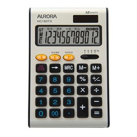 Aurora HC180TXB 12 Digit Handy Calculator, Black
