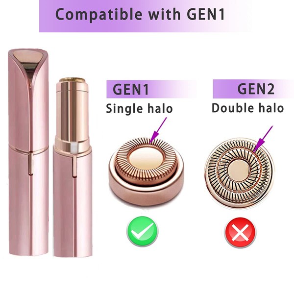 Facial Hair Remover Replacement Heads for Finishing Touch Flawless Facial Hair Removal Tool for Women，18K Gold-Plated Rose Gold 4 Count，First Generation