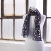 Basic Sense Music Note Foiled Light Weight Scarf, Navy