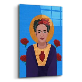 Epic Art 'Frida Kahlo' by Arctic Frame Acrylic Glass Wall Art, 16" x 24"