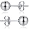 Sterling Silver Ball Earrings, 4mm Silver Studs, Hypoallergenic, Simple Ball