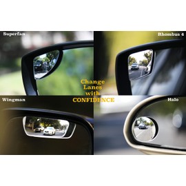 Blind Spot Mirrors for Cars - by Safe View Company - Change Lanes w Confidence - Made from Real Convex Glass - Long Lasting - Easy Peel & Stick (Ultimate Bundle)