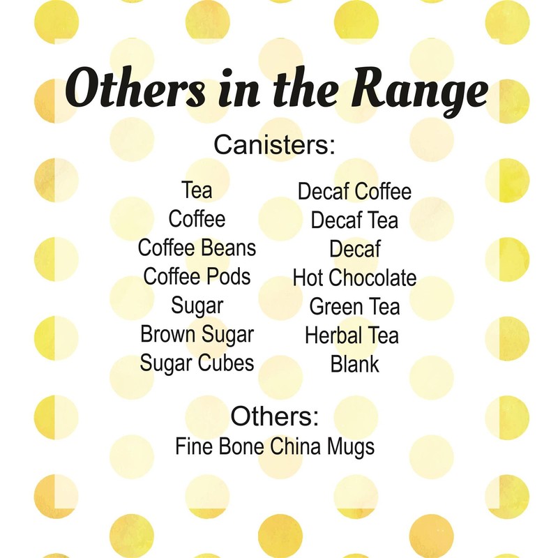 Purely Home Yellow Polka Dots Spots Tea Canister - White