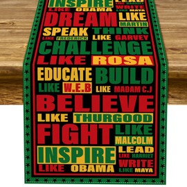 Black History Month Table Runner Juneteenth Afro African American Decoration Fireplace Kitchen Dining Room Home Decor