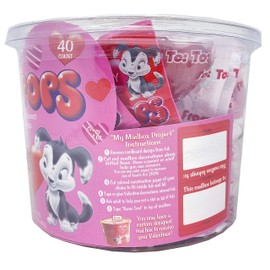 Adams & Brooks, Inc. Luv Pops Intense Cherry Flavored Heart-Shaped Lollipops Mailbox Tub Individually Wrapped Heart Lollipops for Valentines (40 Count Tub)