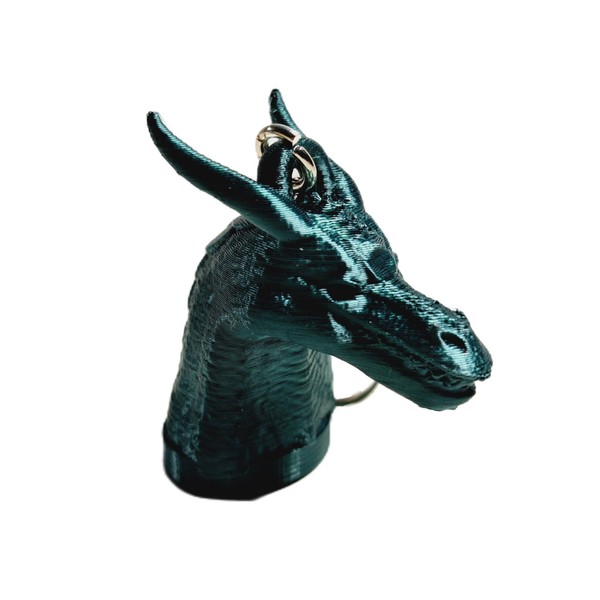 Dragon Head Keychain Model 3d Printed Reptile 3D Bust With