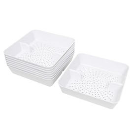 GSW 8 Pcs FS-PB ABS Plastic Floor Sink Drain Strainer Drop-in Basket, Catch Food Particles for Restaurants/Bar/Buffet, Fits in 8-1/2" Floor Sink Holes