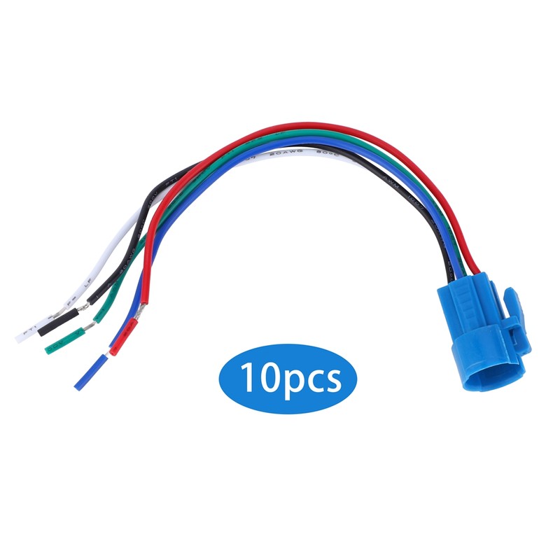 10Pcs Push Button Switch Socket Flame Retardant Plastic Shell Wire