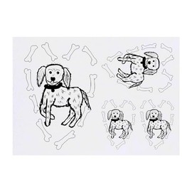 4 x 'Dog Paradise Surrounded by Bones' Temporary Tattoos - Water Resistant, Skin-Safe, Non-Toxic Transfers, Mixed Sizes (TO00068324)
