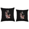 Koi Fish Japanese Carp Nishikigoi Sakura Cherry Blossom Throw Pillow