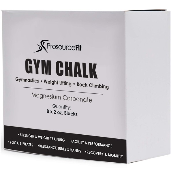 ProsourceFit Professional Grade Gym Chalk for Cross Fitness, Weightlifting, Gymnastics and Rock Climbing; Magnesium Carbonate; 1lb (8 Blocks)