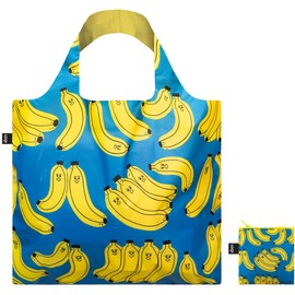 LOQI Eco Bag TS.BB.R TESS SMITH-ROBERTS Bad Bananas Recycled Bag Approx. Width 19.7 x Height 16.5 inches (42 cm) (Top of Handle) 27.2 inches (69 cm) Included Pouch: 4.5 x 4.3 inches (11.5 x 11 cm)