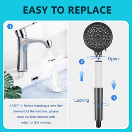 KUETERYUN Shower Filter Replacement compatible with FEELSO Filtered Shower Head with Handheld (High Pressure 3 Spray and 4 Spray,15 Stage Filters),for Hard Water - Filters Chlorine -4 Pack