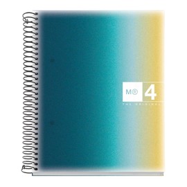 Miquelrius - A5 Notebook, Polypropylene Cover, A5 Notebook with 120 Micro Perforated Sheets, Squared Notebook with 4 Colours to Organise Extra Opaque Paper 70 g/m², 2 Holes for