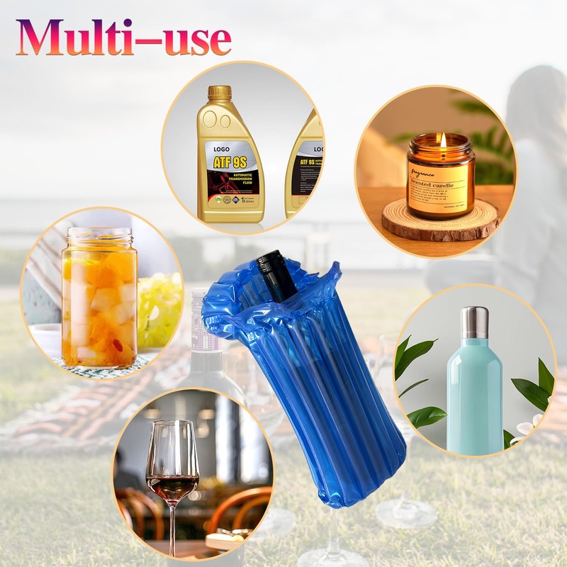AKLVBL Wine Bottle Travel Protector Bags,Blue Wine Skins for Travel